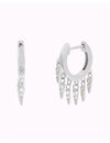 Boucles d'oreilles créoles Huggie avec breloques en forme de triangle et zircones cubiques