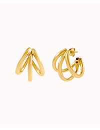 Triple Band Chunky Open Hoop Earrings