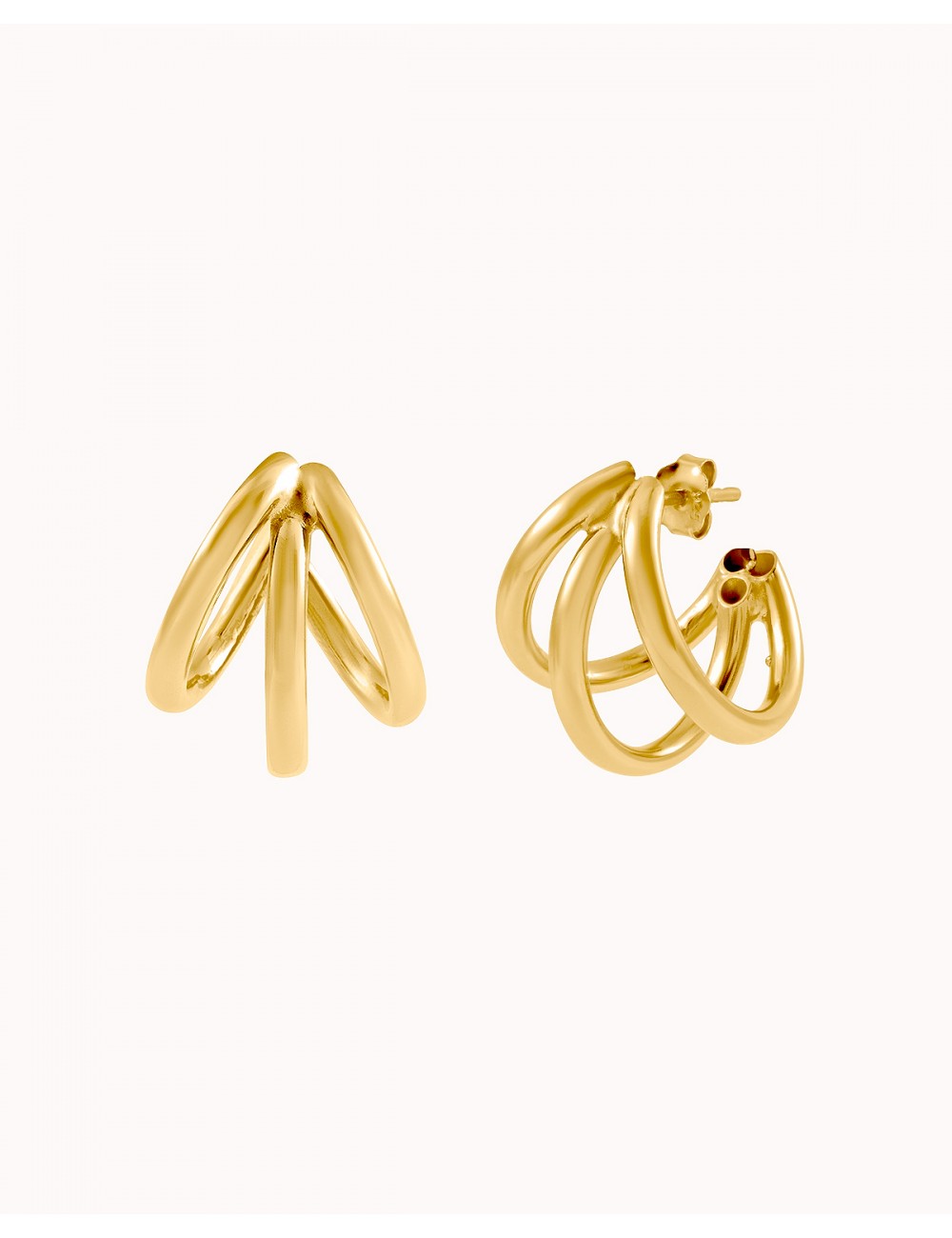 Triple Band Chunky Open Hoop Earrings