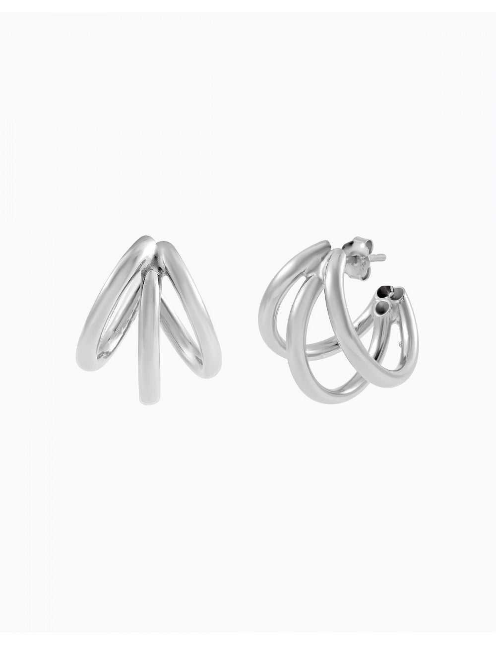 Triple Band Chunky Open Hoop Earrings