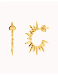 Sun Shaped Spike Hoop Earrings