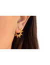 Sun Shaped Spike Hoop Earrings