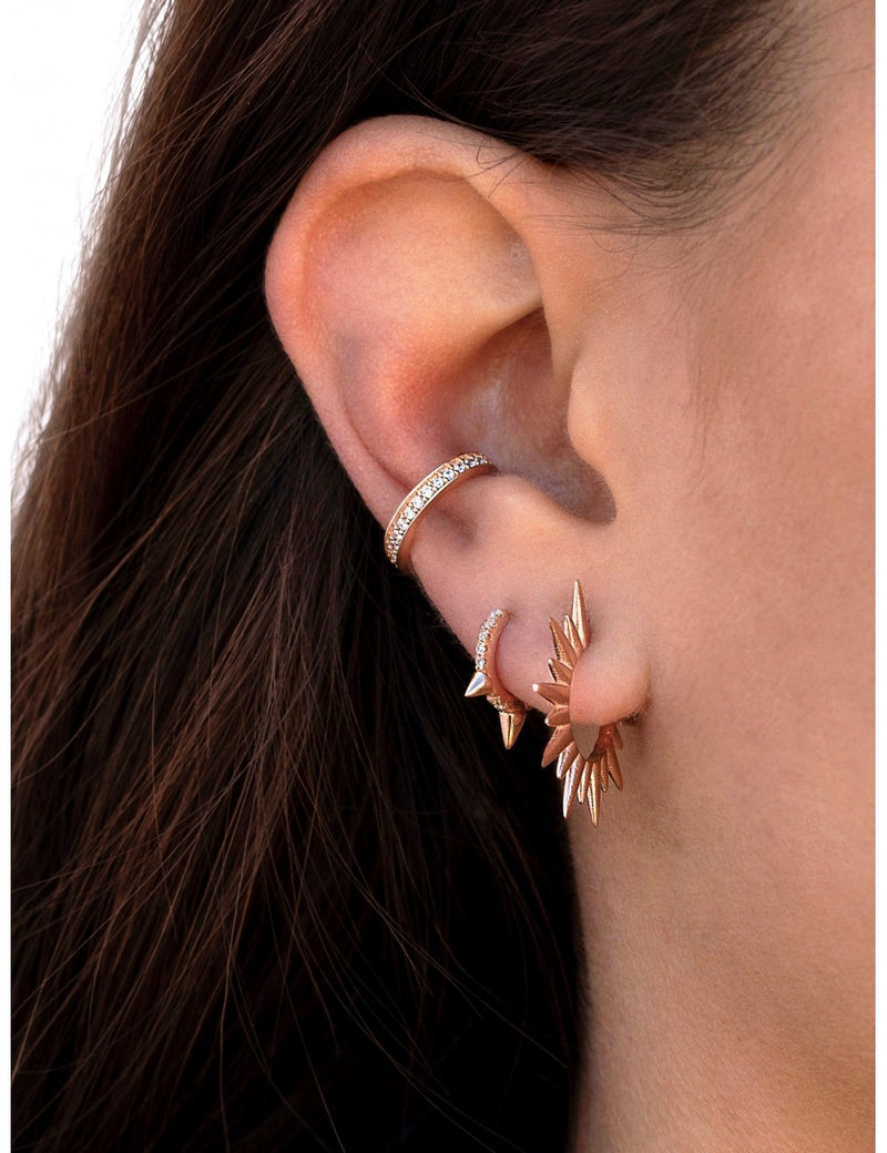Sun Shaped Spike Hoop Earrings