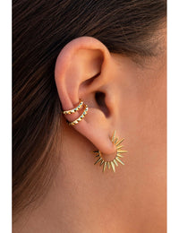 Sun Shaped Spike Hoop Earrings