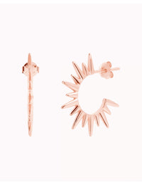 Sun Shaped Spike Hoop Earrings