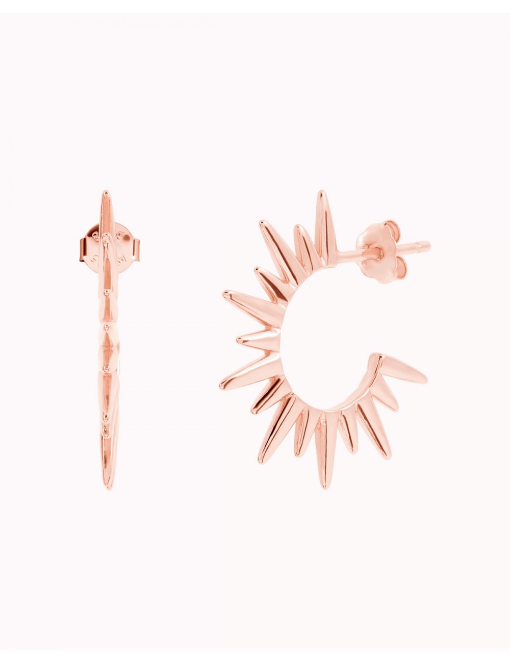 Sun Shaped Spike Hoop Earrings