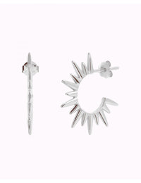 Sun Shaped Spike Hoop Earrings