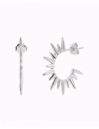 Pendientes de aro grandes con pinchos en forma de sol