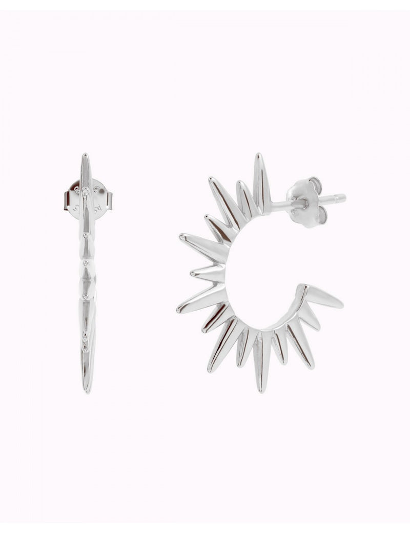 Sun Shaped Spike Hoop Earrings