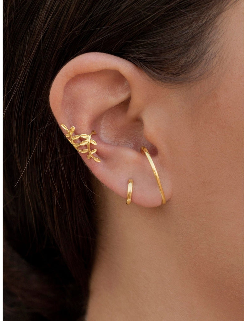Pendientes ear cuff conch en forma de hojas