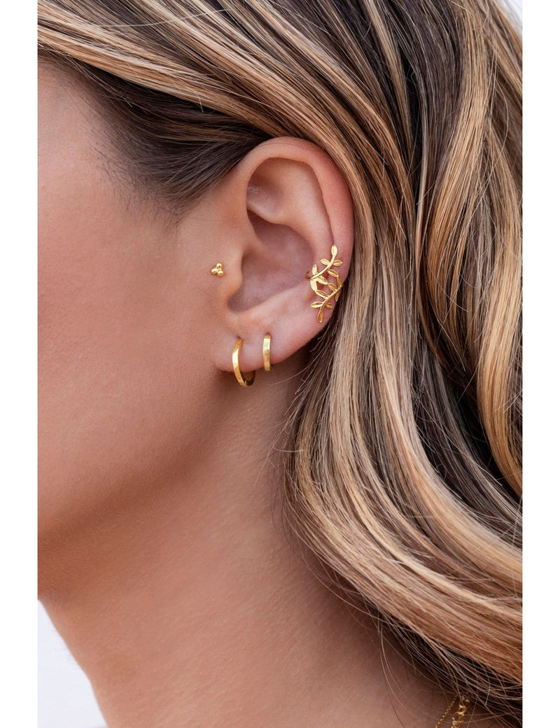 Pendientes ear cuff conch en forma de hojas