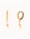 Boucles d'oreilles créoles Huggie avec pendentif éclair