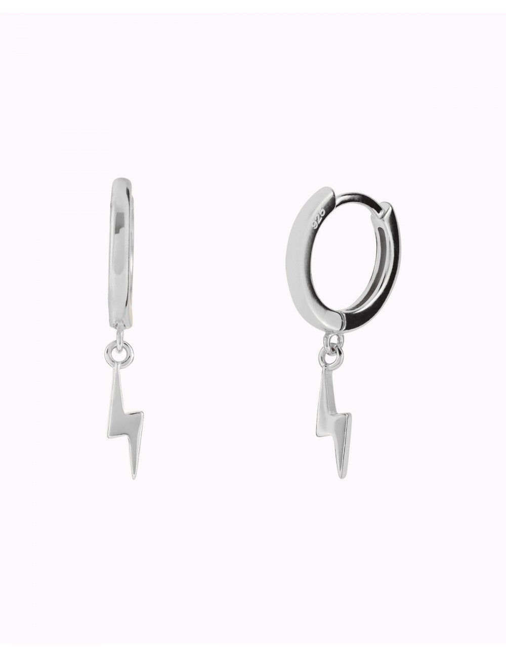 Boucles d'oreilles créoles Huggie avec pendentif éclair