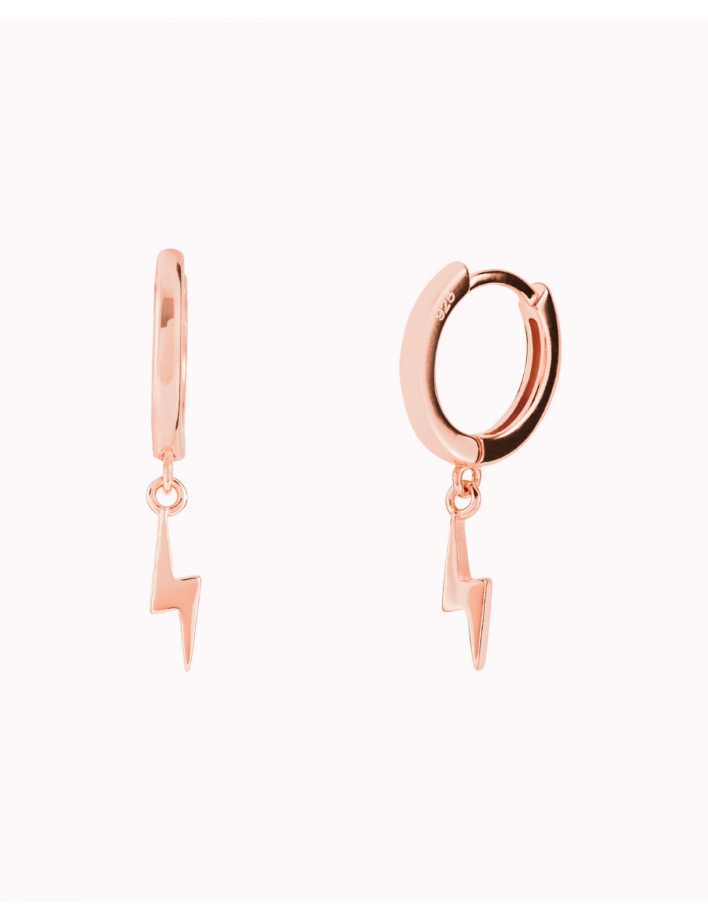 Boucles d'oreilles créoles Huggie avec pendentif éclair