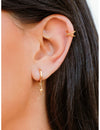 Boucles d'oreilles créoles Huggie avec pendentif éclair