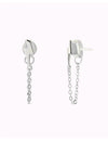 Lightning Shaped Dangling Chain Stud Earrings