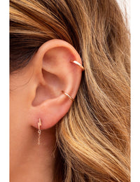 Lightning Shaped Dangling Chain Stud Earrings