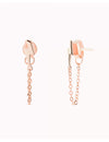 Lightning Shaped Dangling Chain Stud Earrings