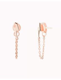 Lightning Shaped Dangling Chain Stud Earrings