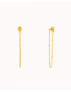 Long Ball Chain Drop Stud Earrings 