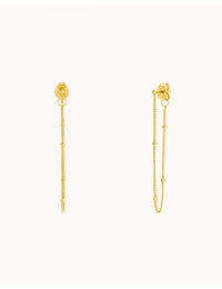 Long Ball Chain Drop Stud Earrings 