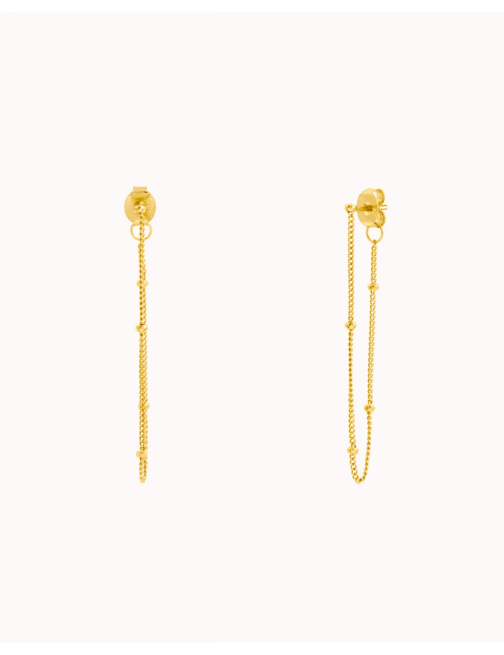 Long Ball Chain Drop Stud Earrings 