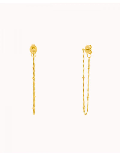 Pendientes stud largos de cadena con bolas