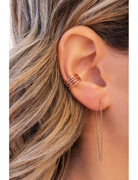 Long Ball Chain Drop Stud Earrings 