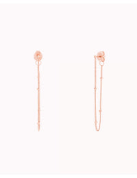 Long Ball Chain Drop Stud Earrings 