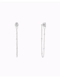 Long Ball Chain Drop Stud Earrings 