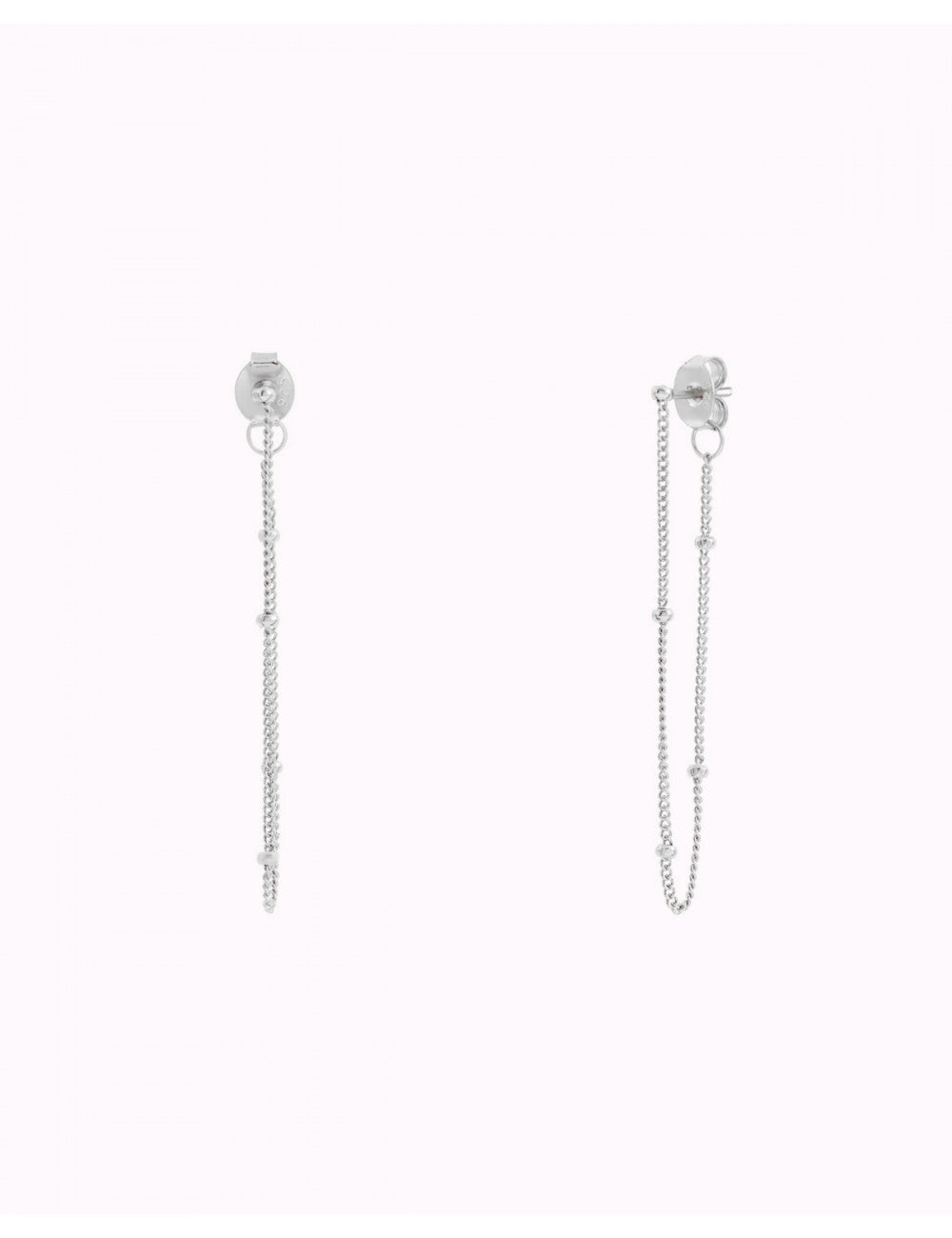 Long Ball Chain Drop Stud Earrings 