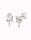 Boucles d'oreilles à tige taille marquise en forme d'œil avec breloques en zircone taille marquise et ronde