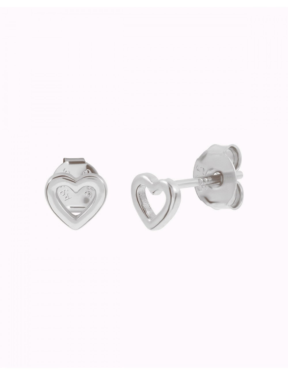 Pendientes stud mini en forma de corazón hueco