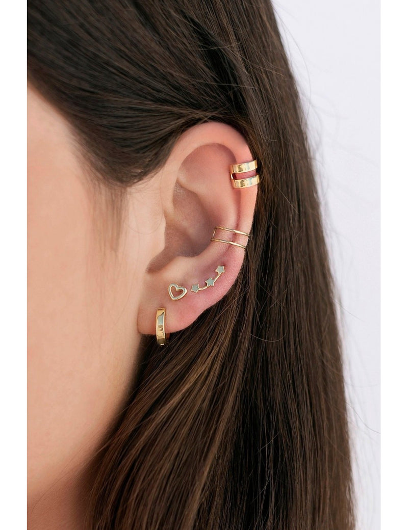 Pendientes stud mini en forma de corazón hueco