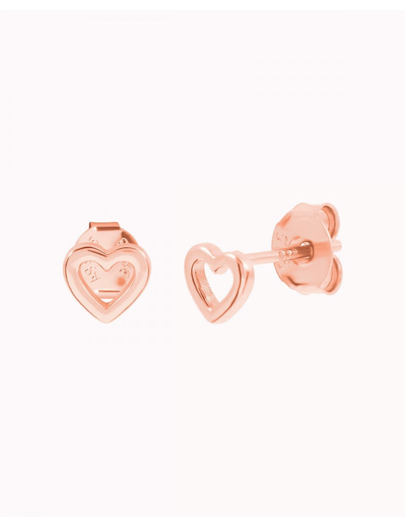 Pendientes stud mini en forma de corazón hueco