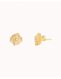 CZ Lightning Bolt Stud Earrings
