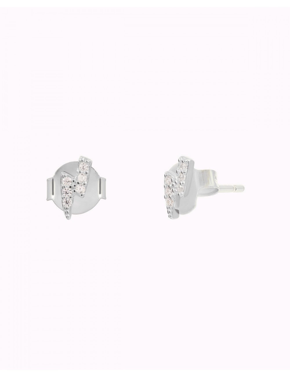 CZ Lightning Bolt Stud Earrings
