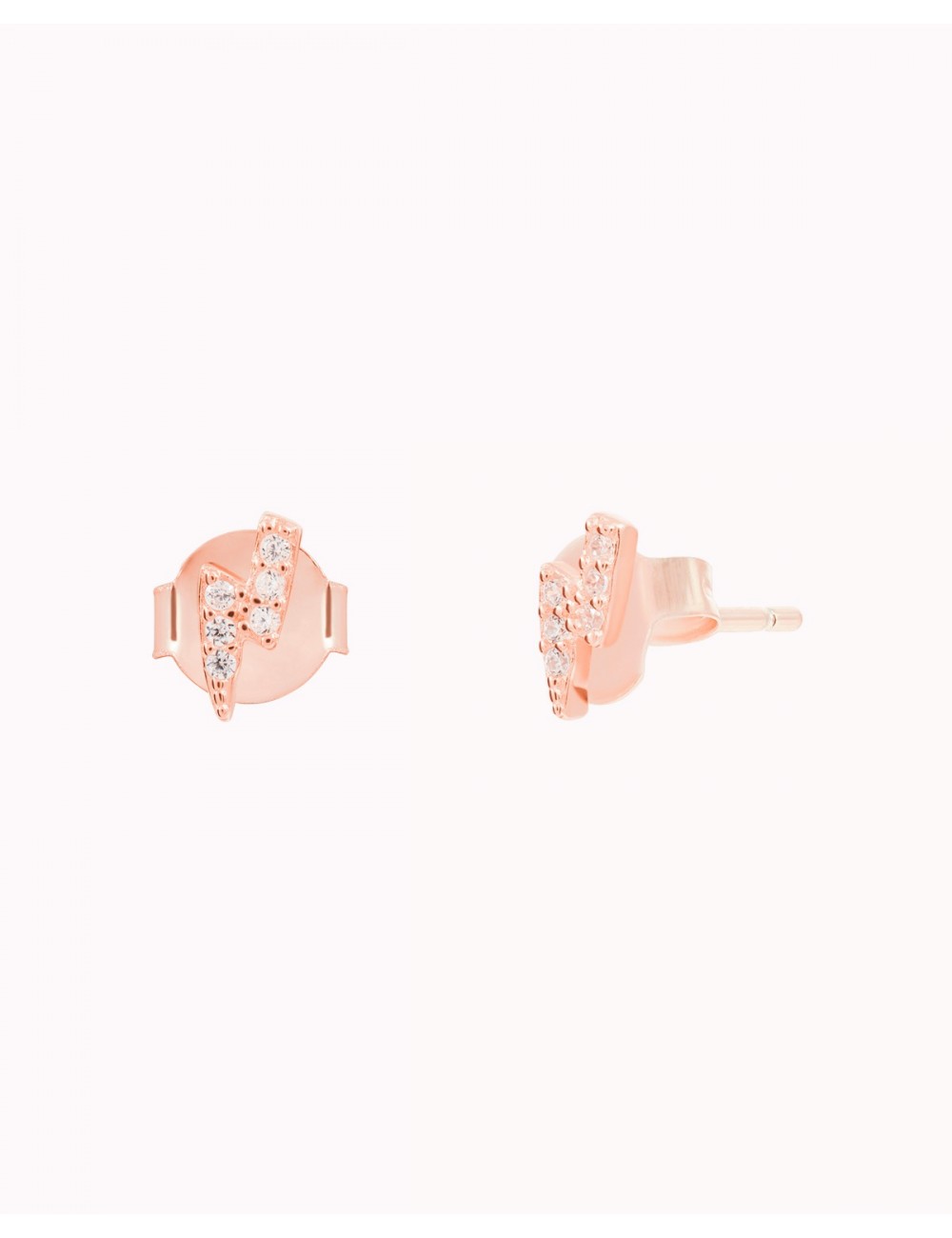 CZ Lightning Bolt Stud Earrings