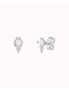 Tiny CZ Spike Stud Earrings - 4 colors available: Turquoise, White, Black and Purple