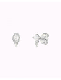 Tiny CZ Spike Stud Earrings - 4 colors available: Turquoise, White, Black and Purple