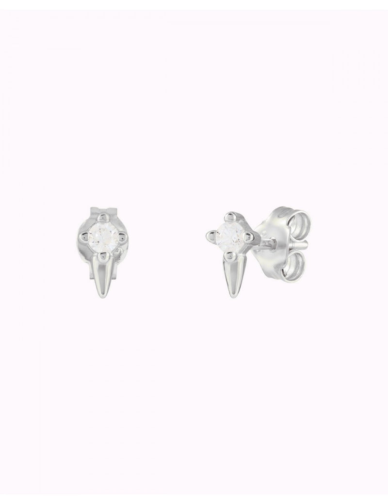 Tiny CZ Spike Stud Earrings - 4 colors available: Turquoise, White, Black and Purple