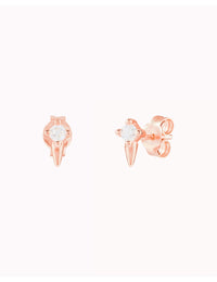 Tiny CZ Spike Stud Earrings - 4 colors available: Turquoise, White, Black and Purple