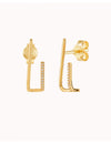 Cz Double Band Ear Suspender Earrings