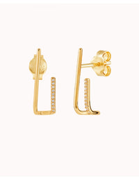Cz Double Band Ear Suspender Earrings