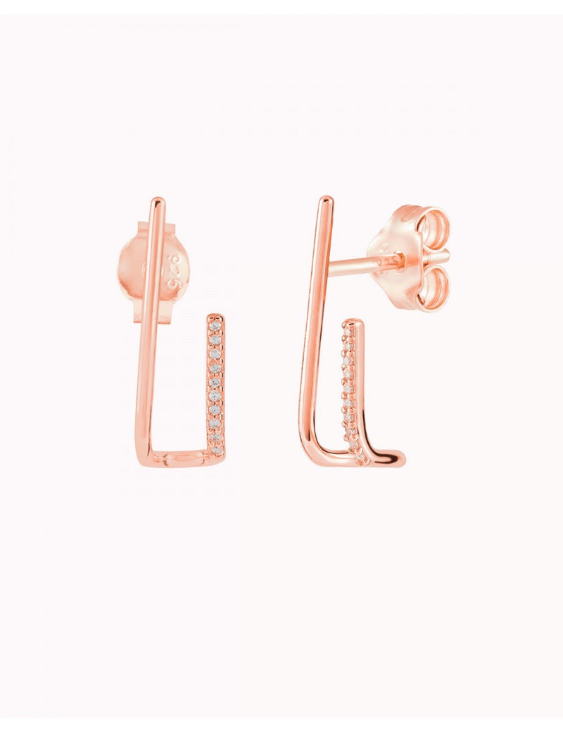 Cz Double Band Ear Suspender Earrings