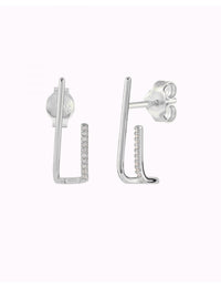 Cz Double Band Ear Suspender Earrings