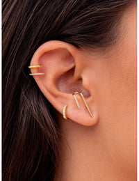 Cz Double Band Ear Suspender Earrings