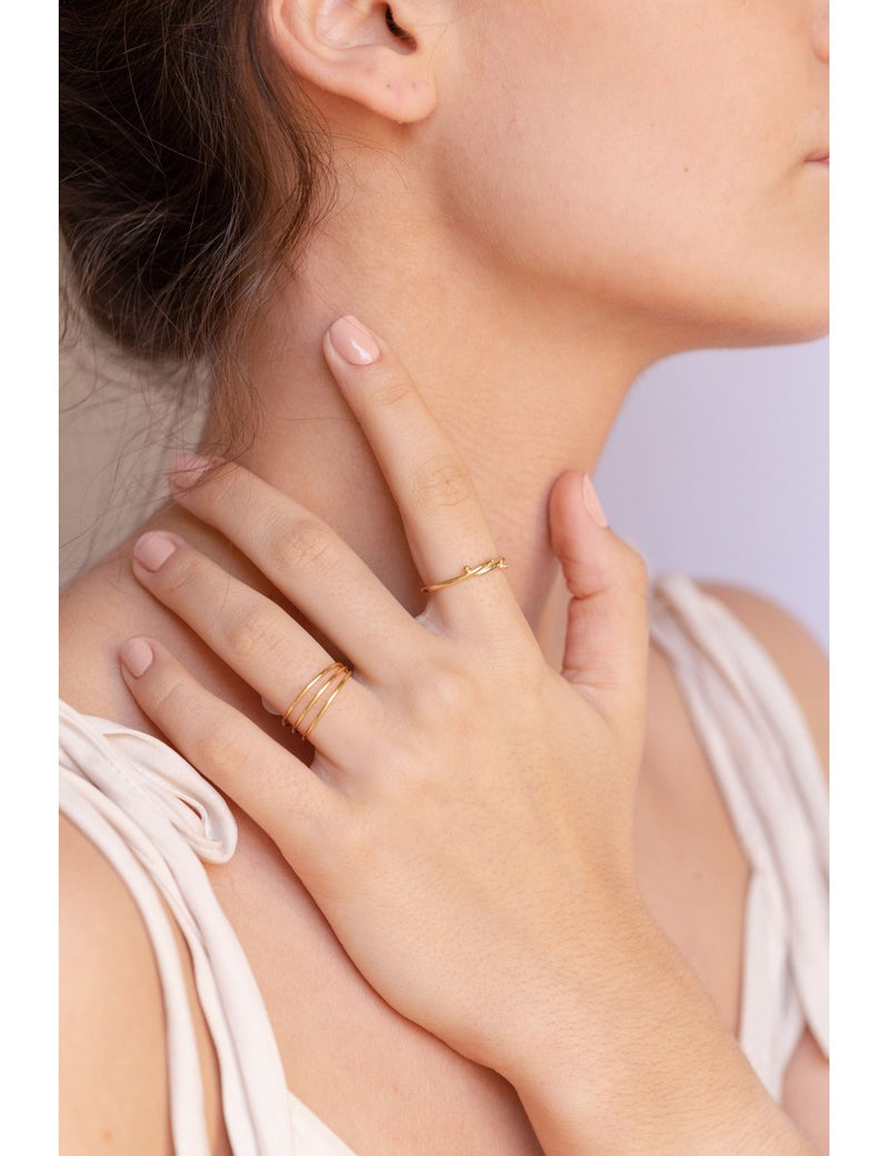 Minimalistischer Ring mit drei Bändern