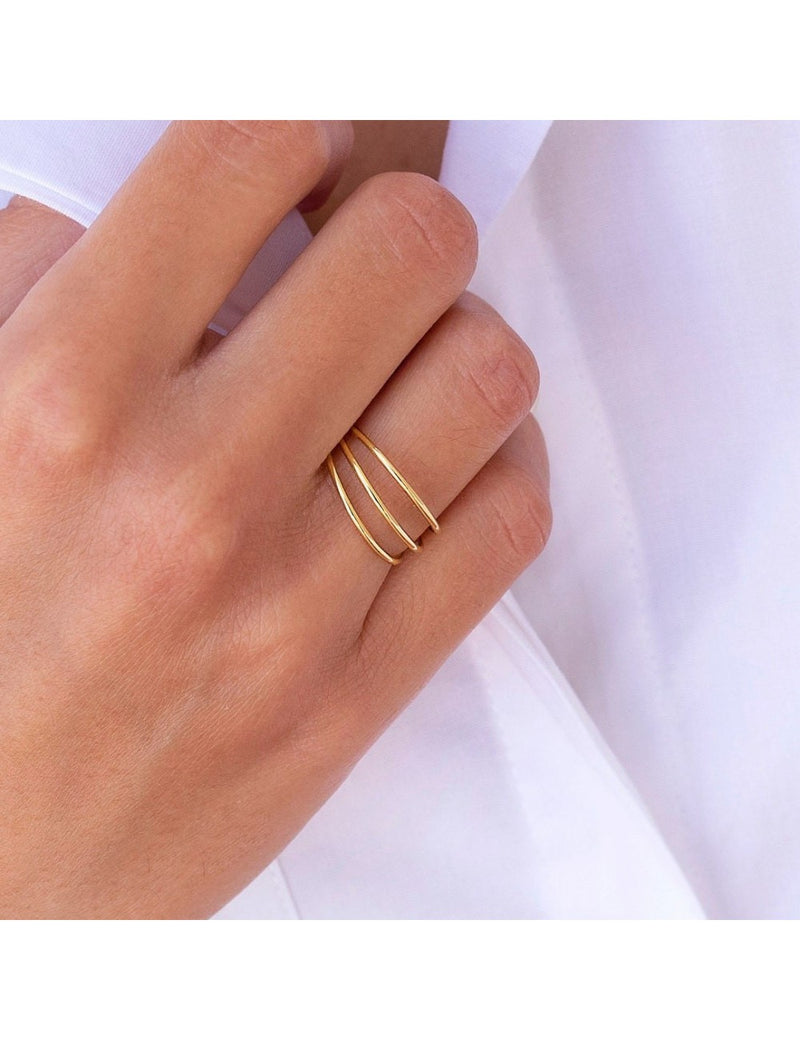 Minimalistischer Ring mit drei Bändern