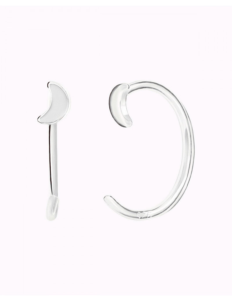 Pendientes de aro abierto en forma de luna